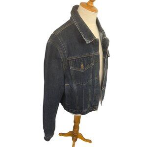 One Season Denim Trucker Jacket Mens M Forward Shoulder Seam Interior Pockets